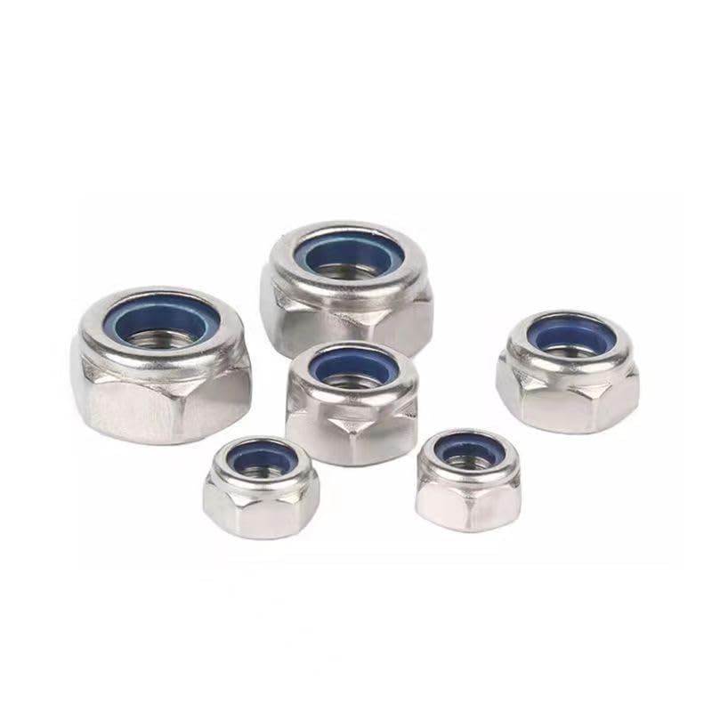 QBJFY M14-2 Lock Nuts, M14 Nylon Insert Locknuts 304 Stainless Self Clinching Nuts, Bright Finish, Full Thread Nylock Nuts,5Pcs - Image 3